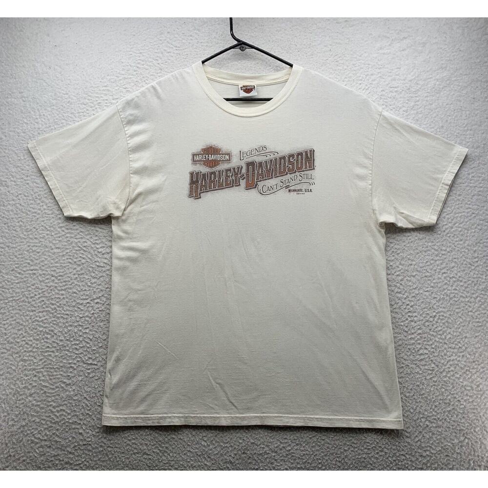 Harley-Davidson Beartooth Pass T-Shirt Mens X-Large Off‎ White Red Lodge Montana